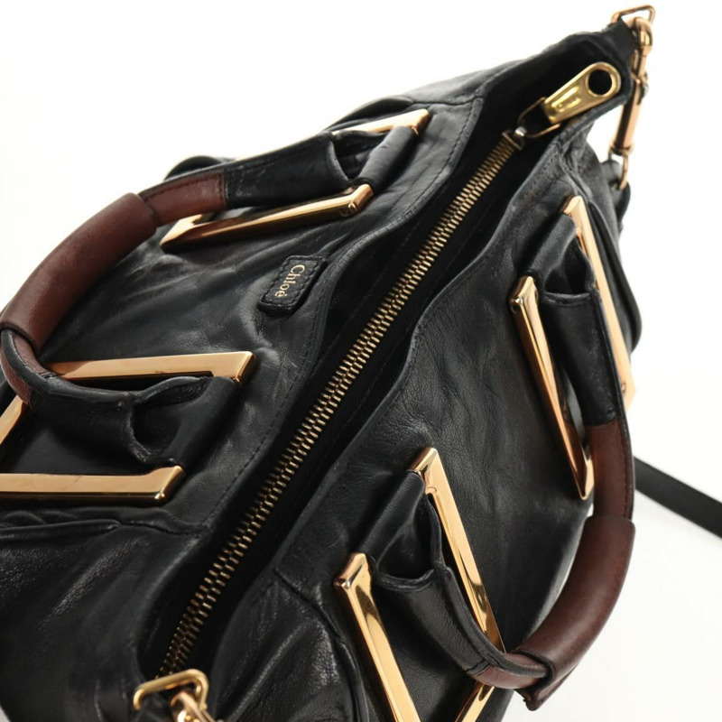 【日本直送】Chloe Etel 手提包 皮革 2way 黑色 正品 BA6838-5