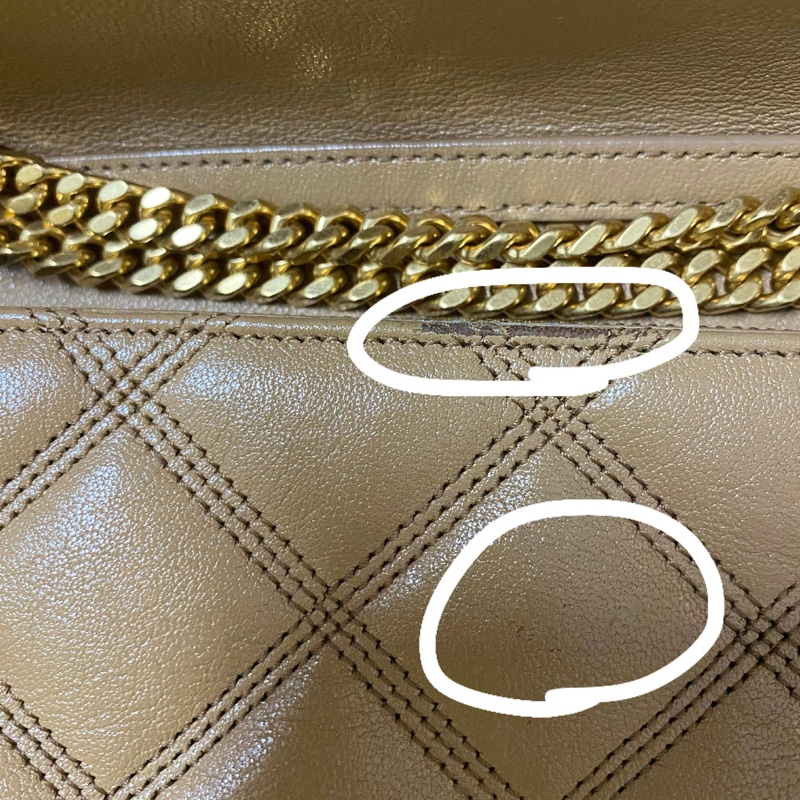 YSL woc 奶茶色肩背包-17