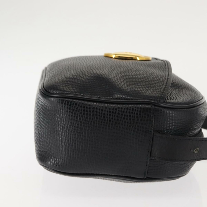 【日本直送】Christian Dior 黑色金色皮革肩背包,正品編號 146794-2