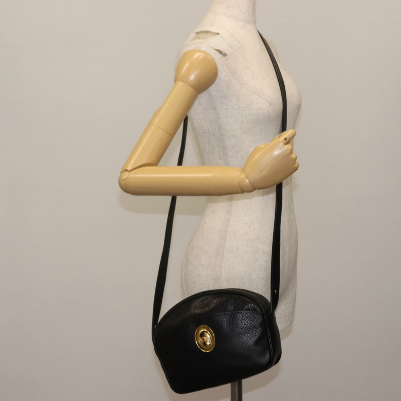 【日本直送】Christian Dior 黑色金色皮革肩背包,正品編號 146794-20