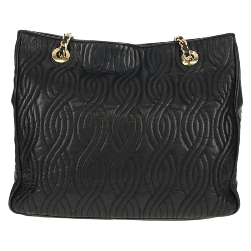 【日本直送】FENDI 鏈條手提包 皮革 黑色 金色 正品 146722-1