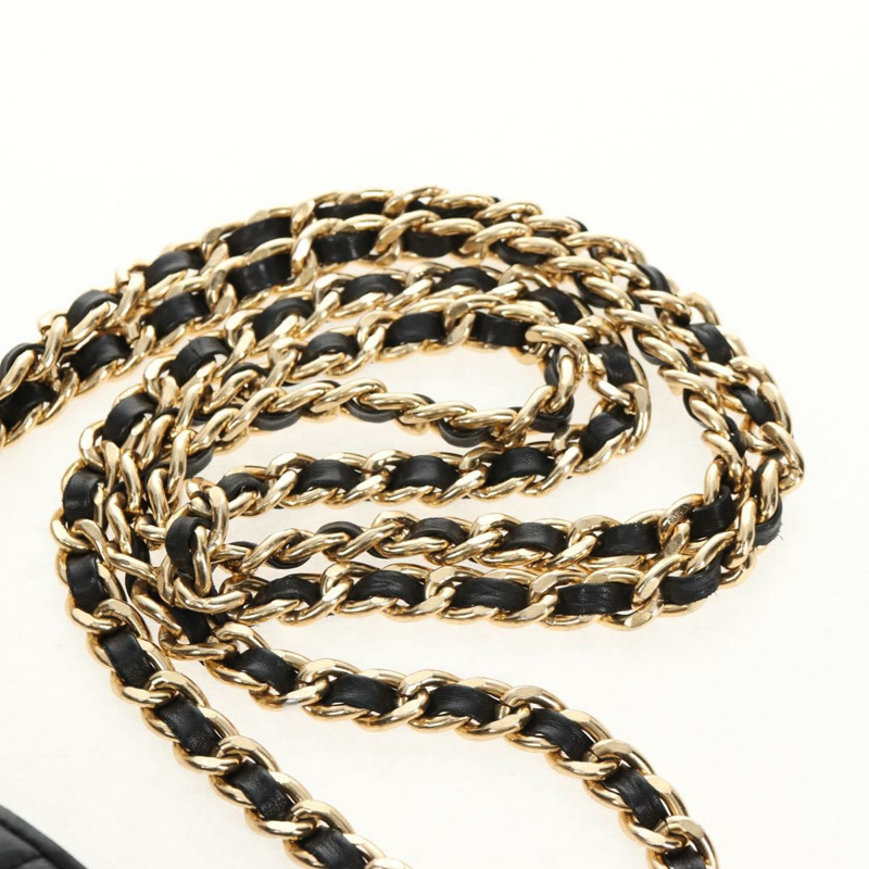 【日本直送】FENDI 鏈條手提包 皮革 黑色 金色 正品 146722-7