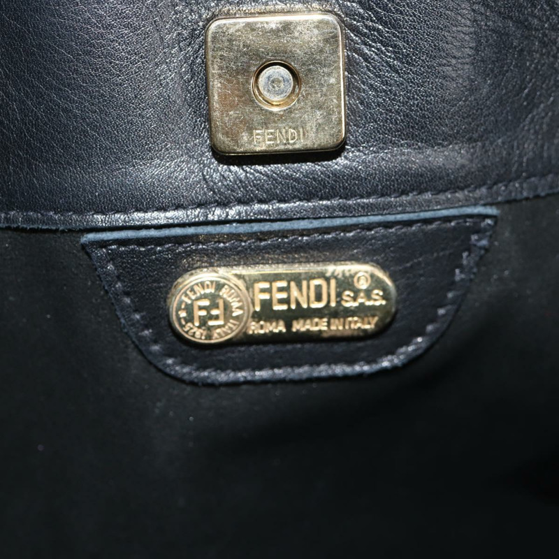 【日本直送】FENDI 鏈條手提包 皮革 黑色 金色 正品 146722-9