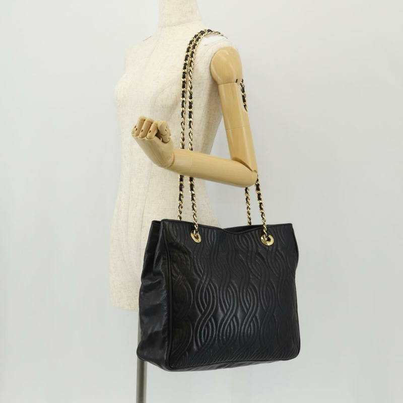 【日本直送】FENDI 鏈條手提包 皮革 黑色 金色 正品 146722-23