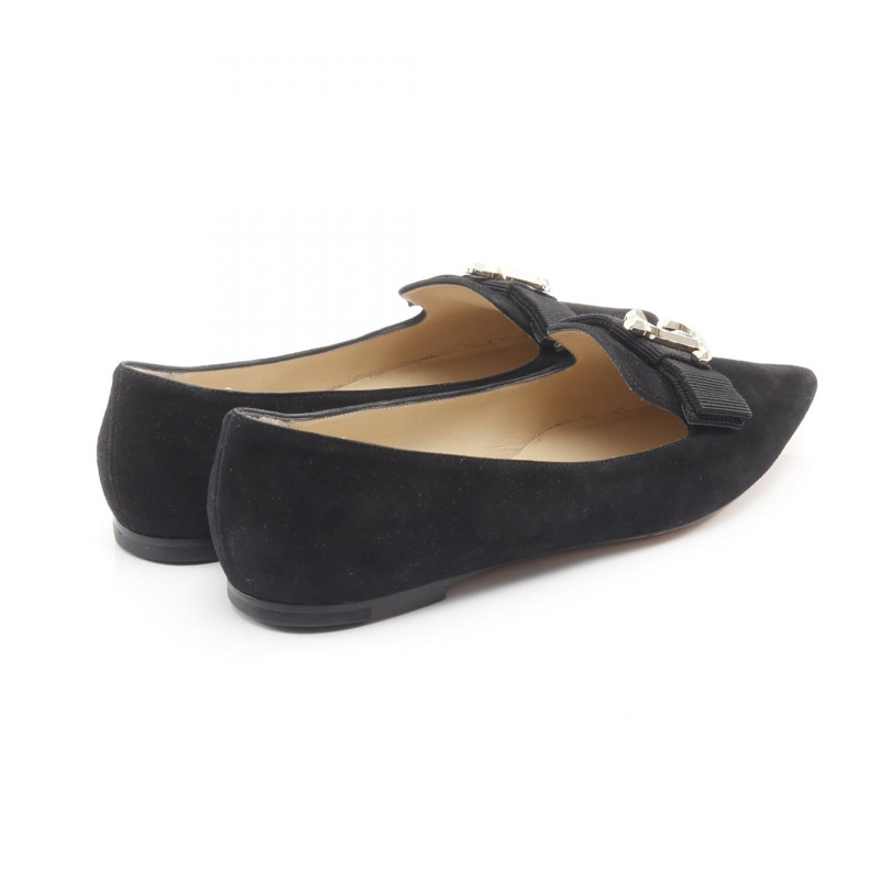 JIMMY CHOO GALA JC 黑色絨面革高跟鞋，38 碼，二手女款-1