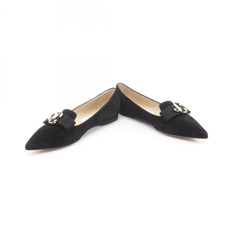 JIMMY CHOO GALA JC 黑色絨面革高跟鞋，38 碼，二手女款-2