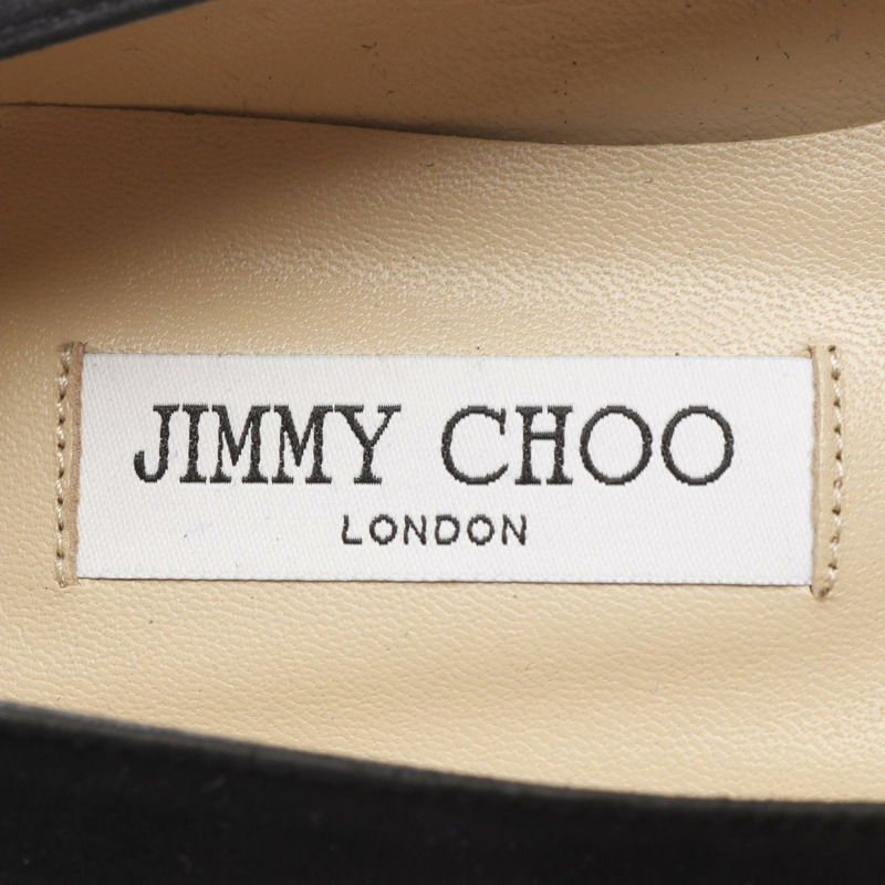 JIMMY CHOO GALA JC 黑色絨面革高跟鞋，38 碼，二手女款-4