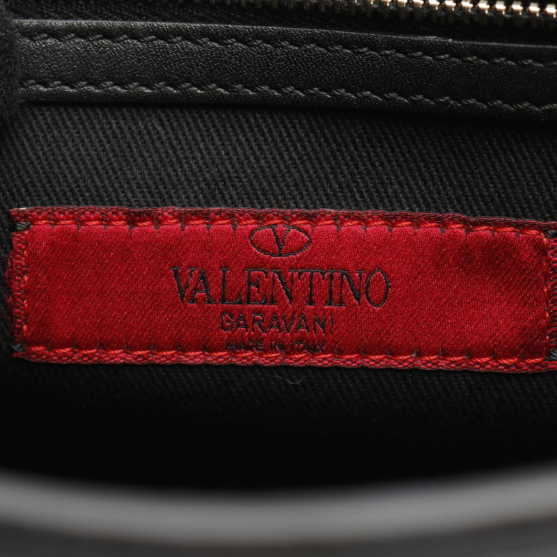 Valentino 鉚釘斜背包 黑色真皮 二手 女款-3