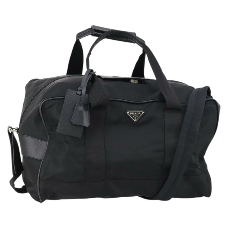 【日本直送】PRADA 波士頓包 尼龍 2way 黑色 銀色 Auth 143764-0