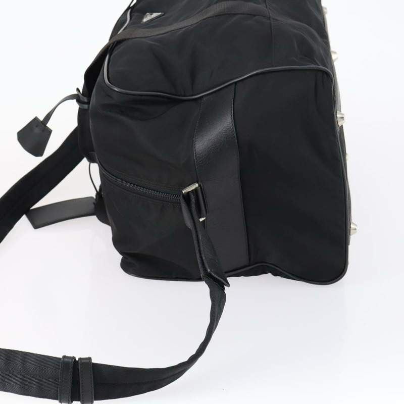 【日本直送】PRADA 波士頓包 尼龍 2way 黑色 銀色 Auth 143764-4