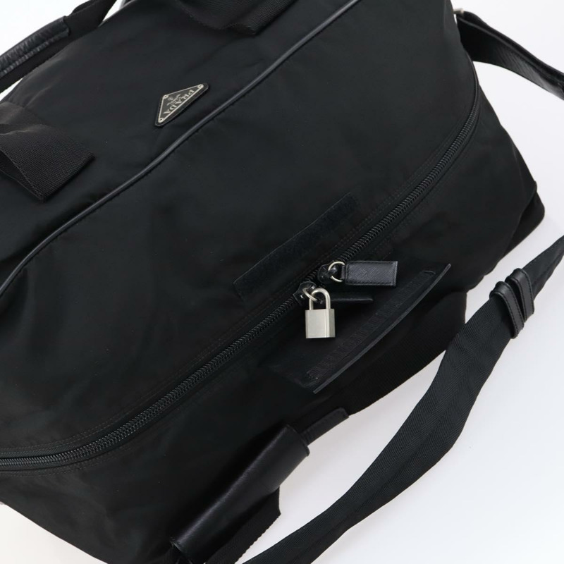 【日本直送】PRADA 波士頓包 尼龍 2way 黑色 銀色 Auth 143764-6
