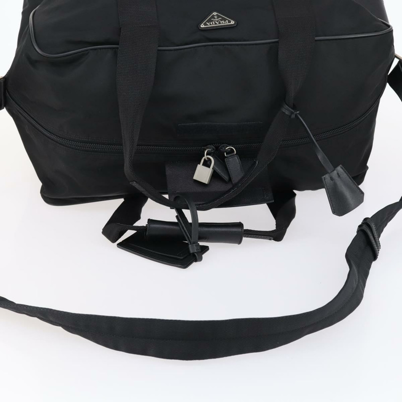 【日本直送】PRADA 波士頓包 尼龍 2way 黑色 銀色 Auth 143764-7