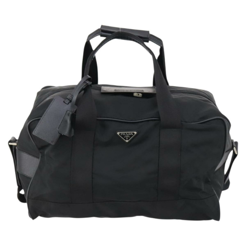 【日本直送】PRADA 波士頓包 尼龍 2way 黑色 銀色 Auth 143764-12