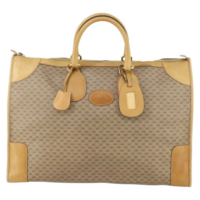 【日本直送】GUCCI Micro GG Supreme 手提包 PVC 皮革 復古米色 金色 正品 146616-12