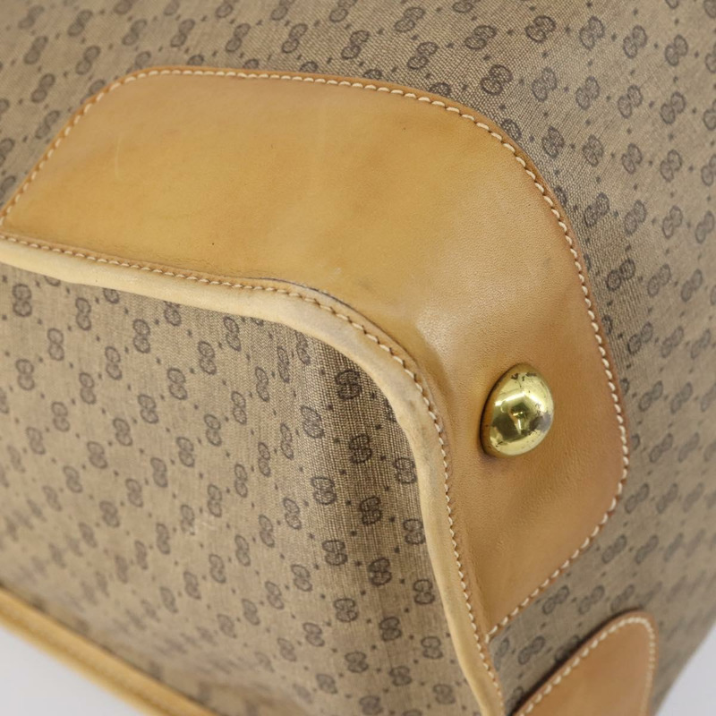 【日本直送】GUCCI Micro GG Supreme 手提包 PVC 皮革 復古米色 金色 正品 146616-14