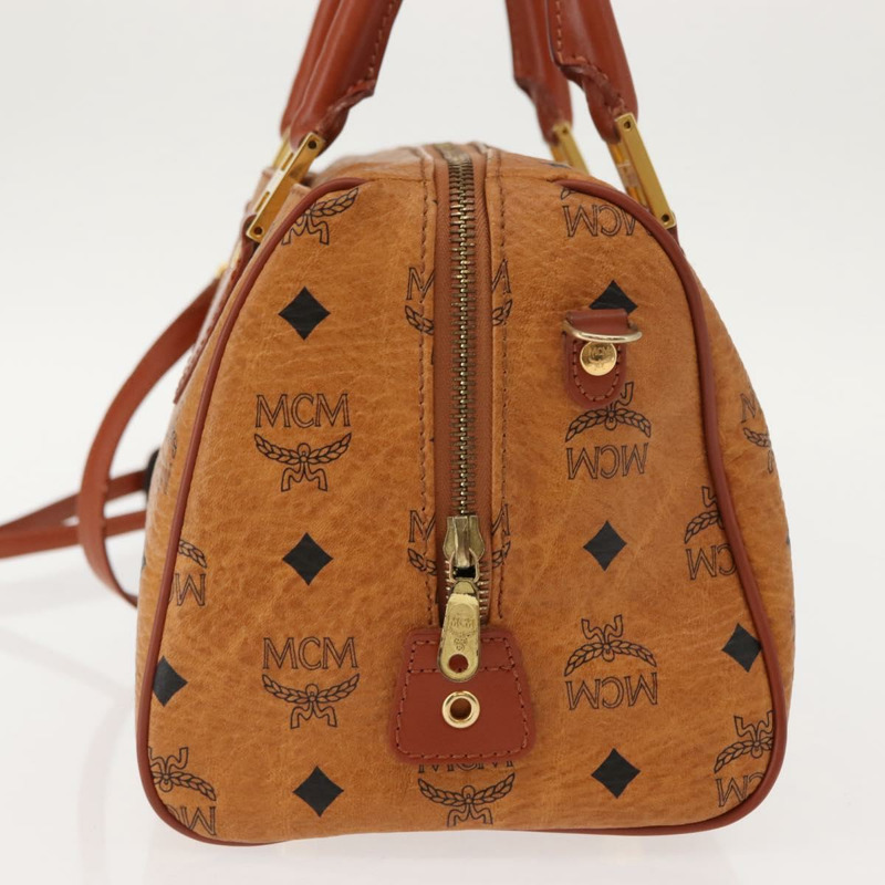 【日本直送】MCM Vicetos Logoogram 手提包 PVC 兩用棕色金色 正品 BA5195-3