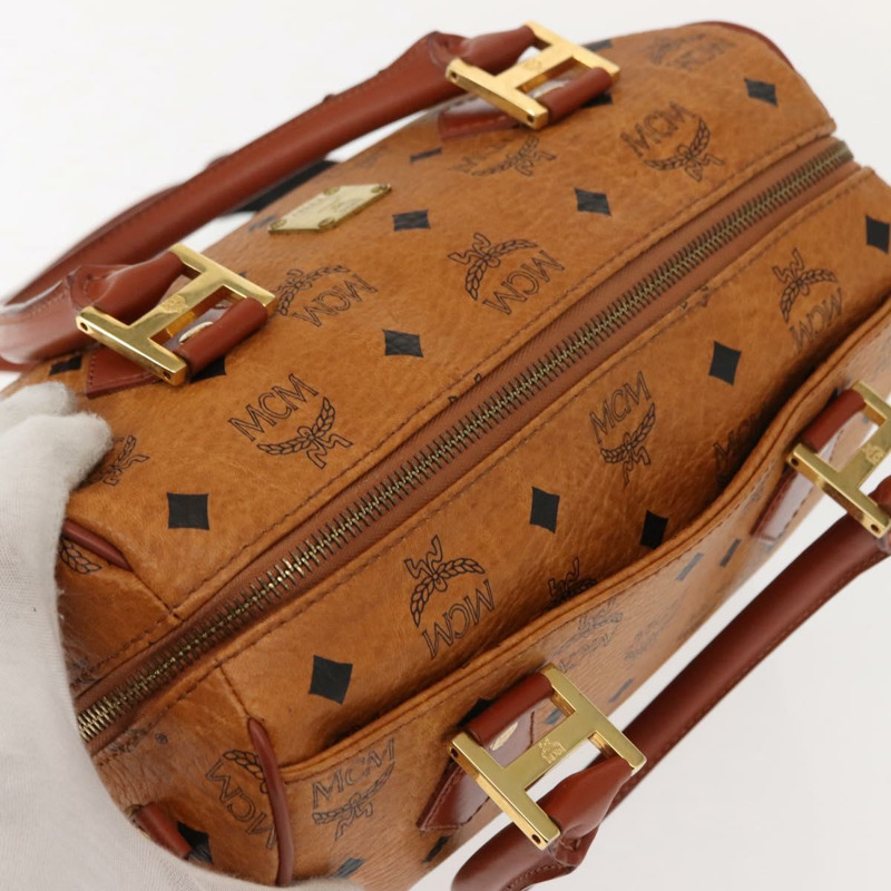 【日本直送】MCM Vicetos Logoogram 手提包 PVC 兩用棕色金色 正品 BA5195-5