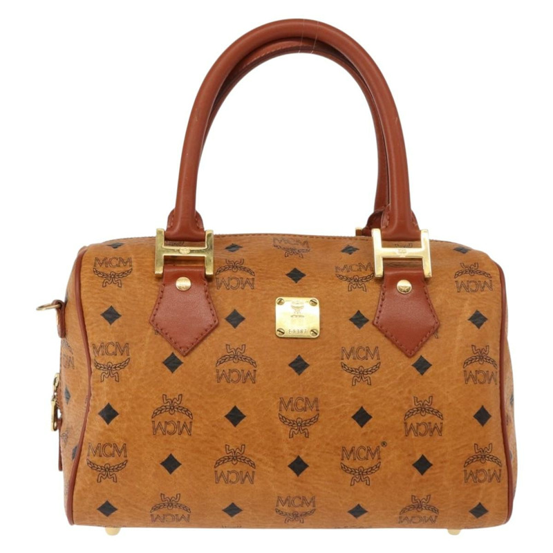 【日本直送】MCM Vicetos Logoogram 手提包 PVC 兩用棕色金色 正品 BA5195-12