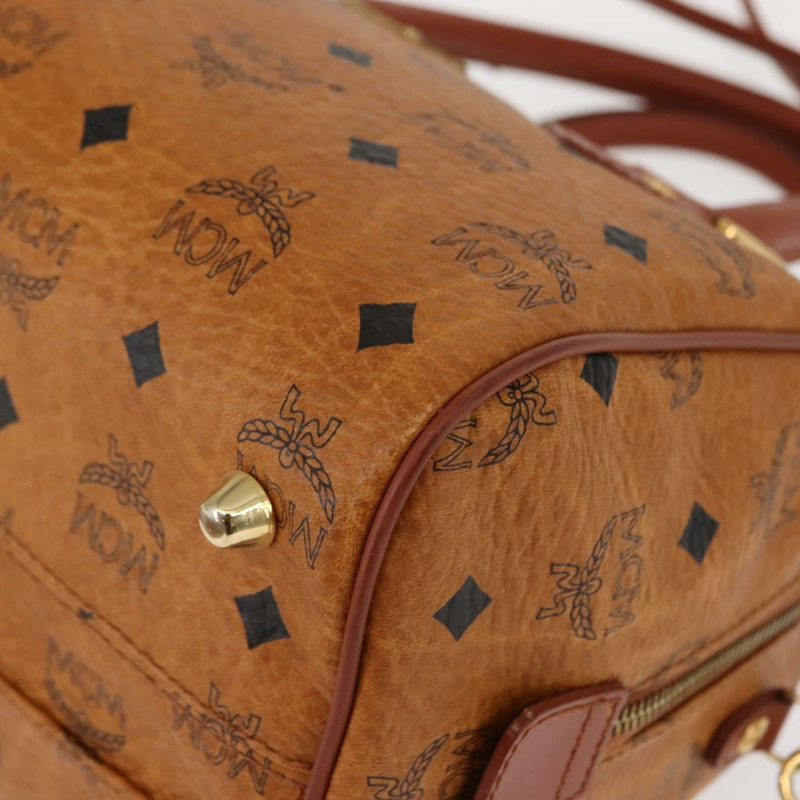 【日本直送】MCM Vicetos Logoogram 手提包 PVC 兩用棕色金色 正品 BA5195-14