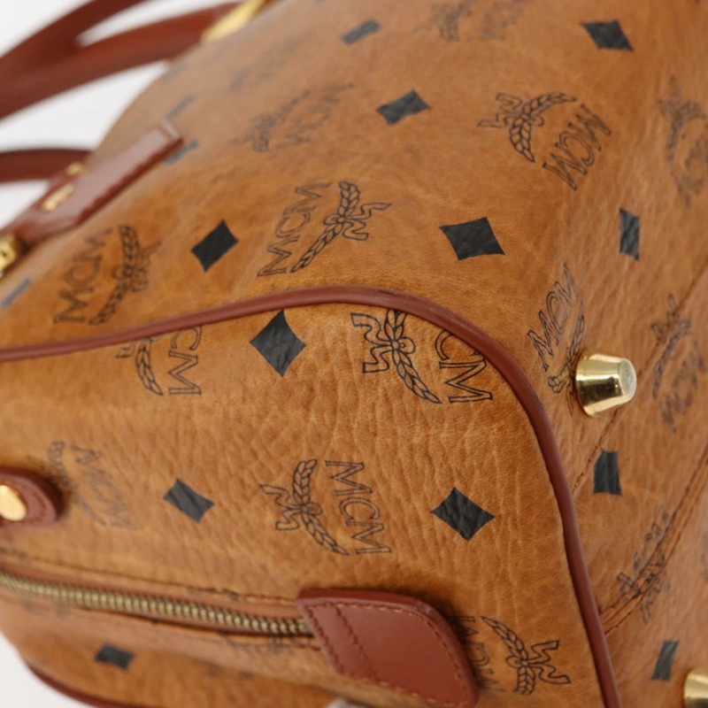 【日本直送】MCM Vicetos Logoogram 手提包 PVC 兩用棕色金色 正品 BA5195-15