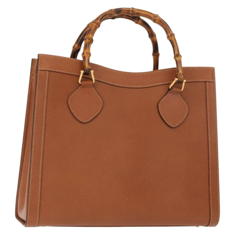 【日本直送】GUCCI 竹節手提包 皮革 棕色 金色 002 2853 0260 0 Auth 146606-0