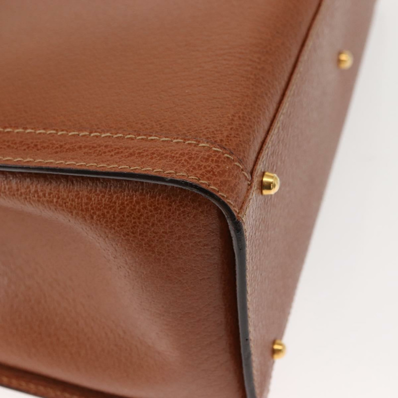 【日本直送】GUCCI 竹節手提包 皮革 棕色 金色 002 2853 0260 0 Auth 146606-8