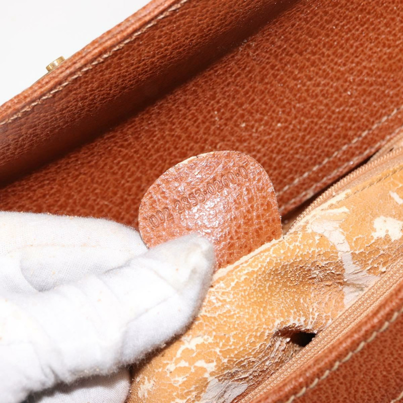 【日本直送】GUCCI 竹節手提包 皮革 棕色 金色 002 2853 0260 0 Auth 146606-11