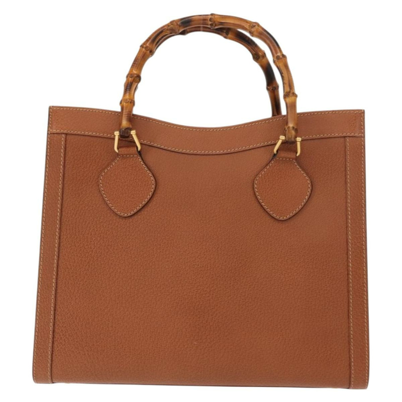 【日本直送】GUCCI 竹節手提包 皮革 棕色 金色 002 2853 0260 0 Auth 146606-12
