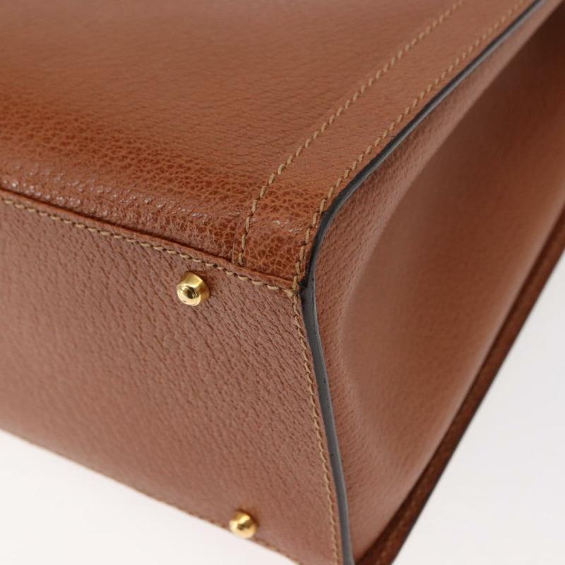 【日本直送】GUCCI 竹節手提包 皮革 棕色 金色 002 2853 0260 0 Auth 146606-13