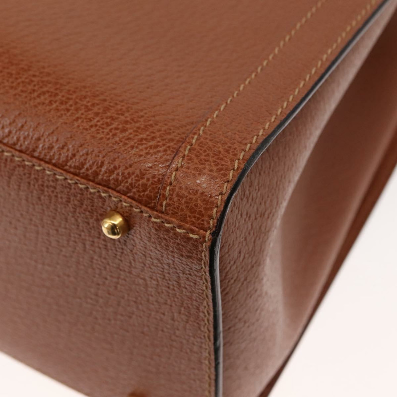 【日本直送】GUCCI 竹節手提包 皮革 棕色 金色 002 2853 0260 0 Auth 146606-15