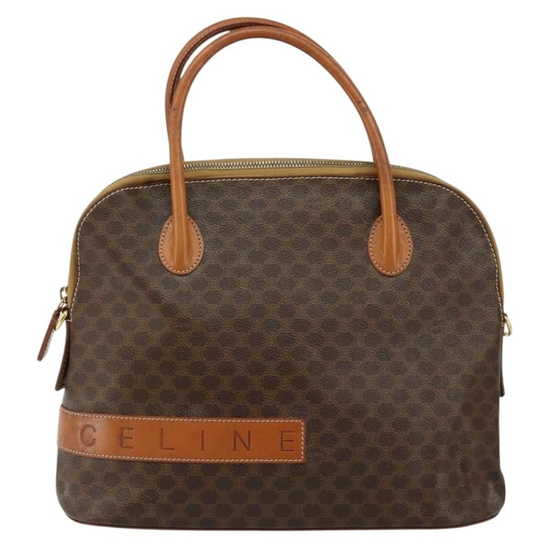 【日本直送】CELINE Macadam帆布手提包 PVC皮革 棕色 金色 正品 146628-12