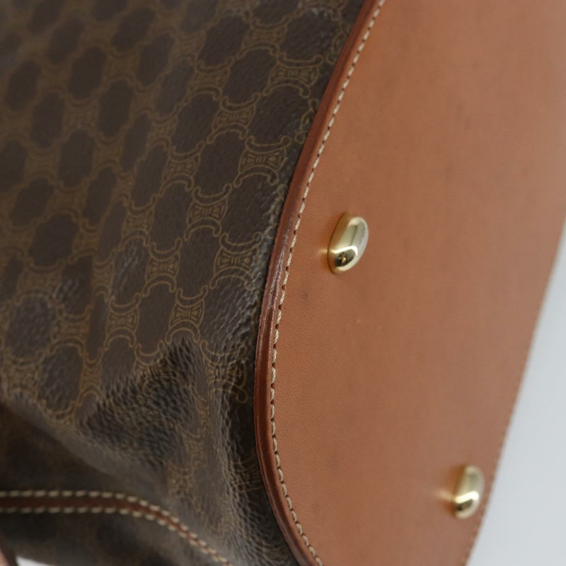 【日本直送】CELINE Macadam帆布手提包 PVC皮革 棕色 金色 正品 146628-16