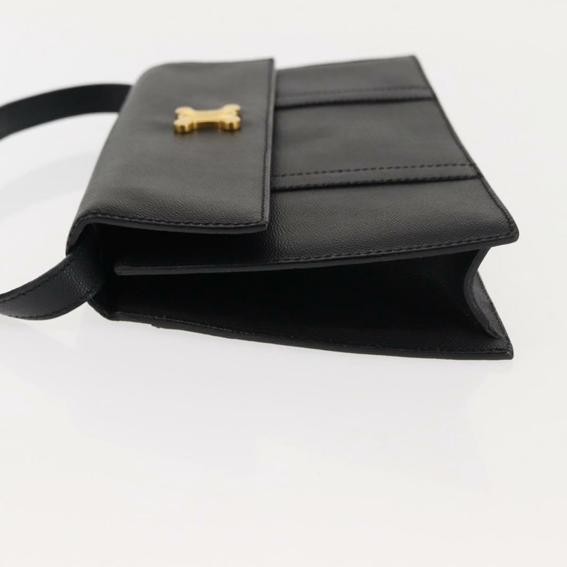 【日本直送】CELINE 黑色金色皮革肩背包 正品 146685-3