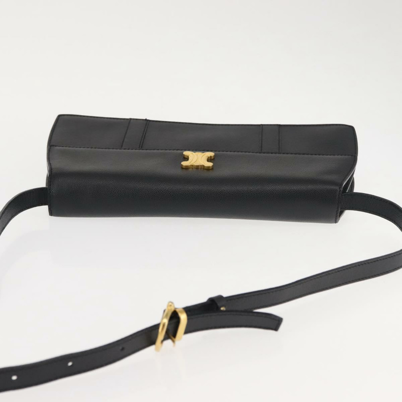 【日本直送】CELINE 黑色金色皮革肩背包 正品 146685-5