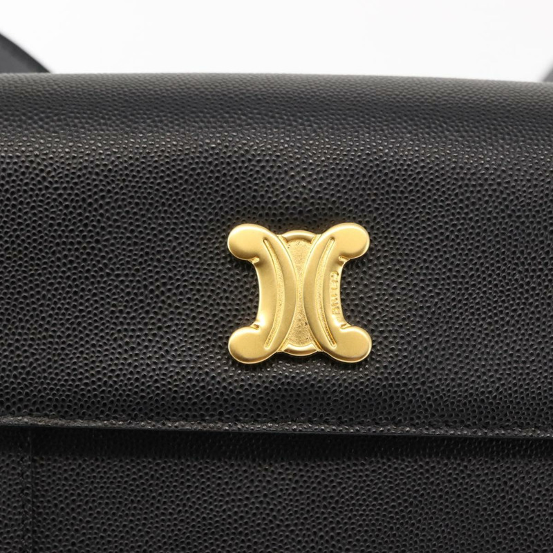 【日本直送】CELINE 黑色金色皮革肩背包 正品 146685-16