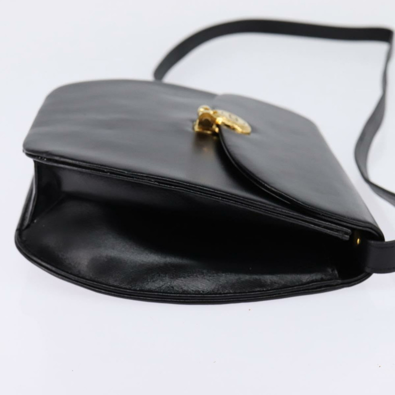 【日本直送】Christian Dior 黑色金色皮革肩背包,正品編號 146644-3