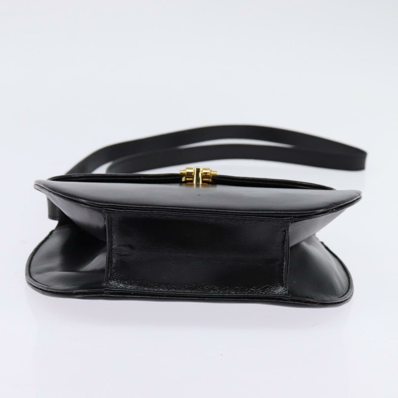 【日本直送】Christian Dior 黑色金色皮革肩背包,正品編號 146644-4