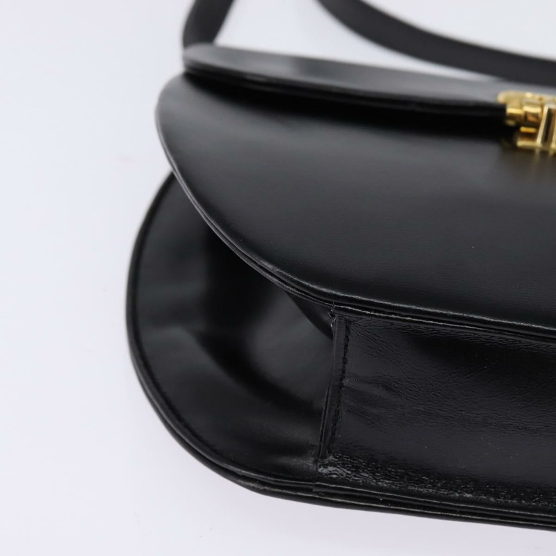 【日本直送】Christian Dior 黑色金色皮革肩背包,正品編號 146644-8