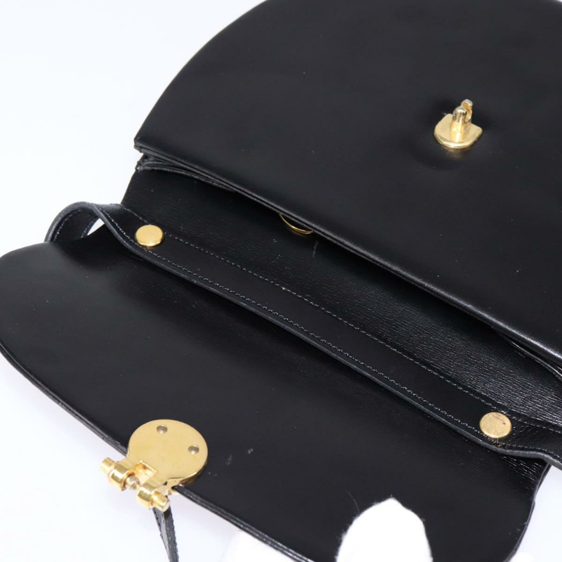 【日本直送】Christian Dior 黑色金色皮革肩背包,正品編號 146644-9