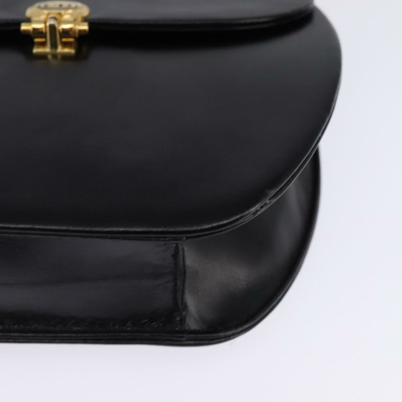 【日本直送】Christian Dior 黑色金色皮革肩背包,正品編號 146644-13