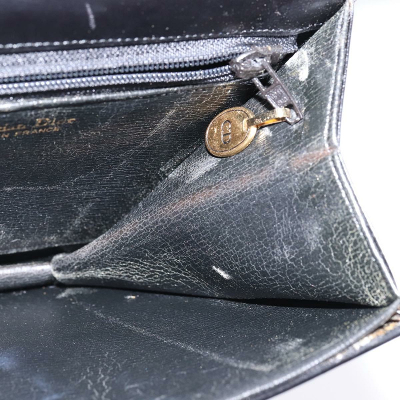 【日本直送】Christian Dior 黑色金色皮革肩背包,正品編號 146644-18