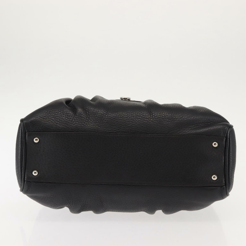 【日本直送】Salvatore Ferragamo Gancini 單肩包,黑色銀色皮革,正品編號 146635-4