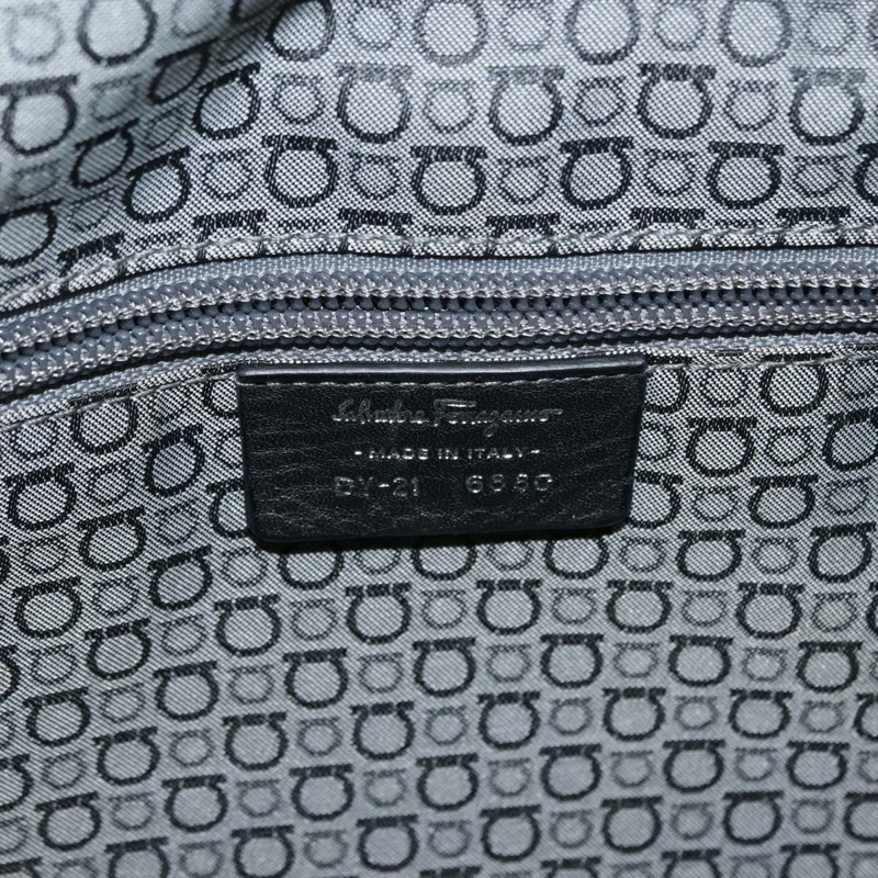 【日本直送】Salvatore Ferragamo Gancini 單肩包,黑色銀色皮革,正品編號 146635-11