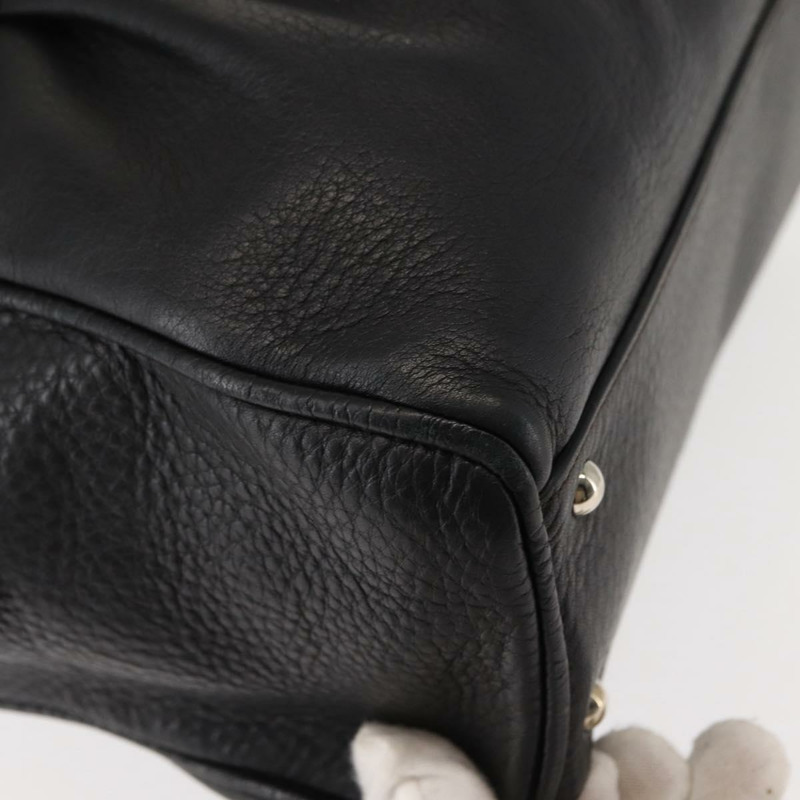 【日本直送】Salvatore Ferragamo Gancini 單肩包,黑色銀色皮革,正品編號 146635-14