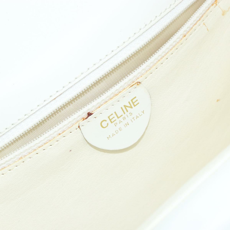 【日本直送】CELINE 手提包 皮革 白色 金色 正品 146638-17