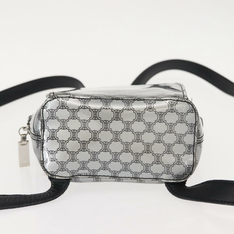 【日本直送】CELINE Macadam帆布雙肩包 銀色 Auth 146658-4