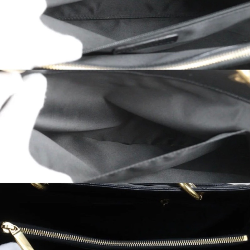 「JL精品代購」95新 香奈兒GST黑金荔枝牛皮托特包-9