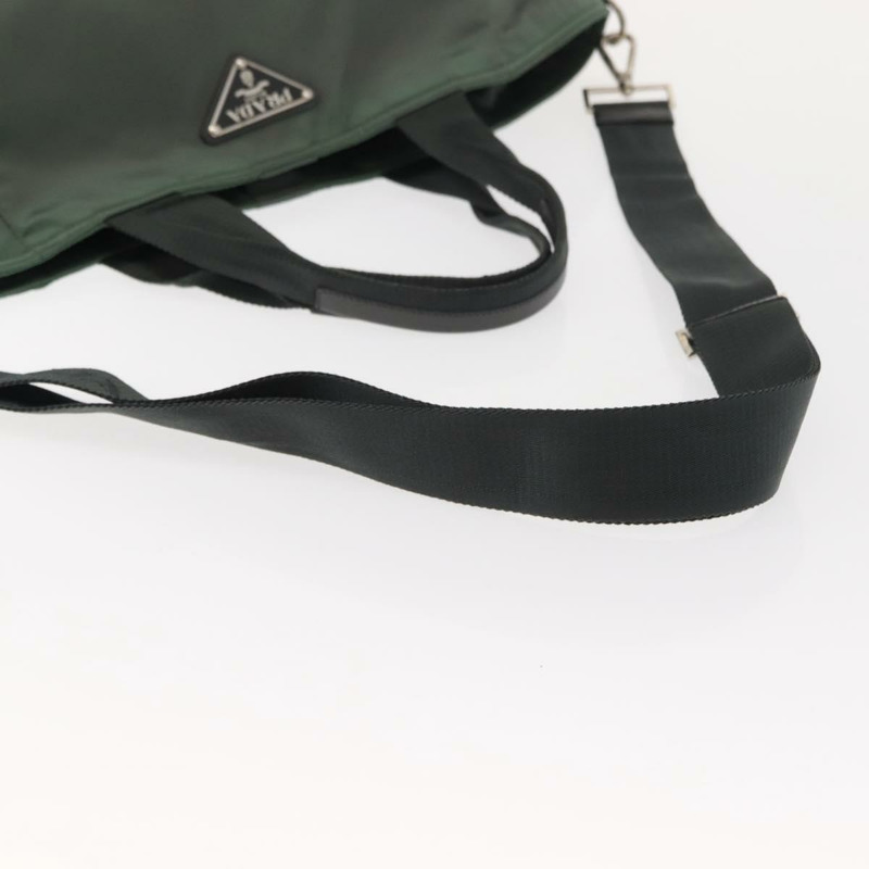 【日本直送】PRADA 尼龍雙肩托特包 卡其色 銀色 正品 146790-7