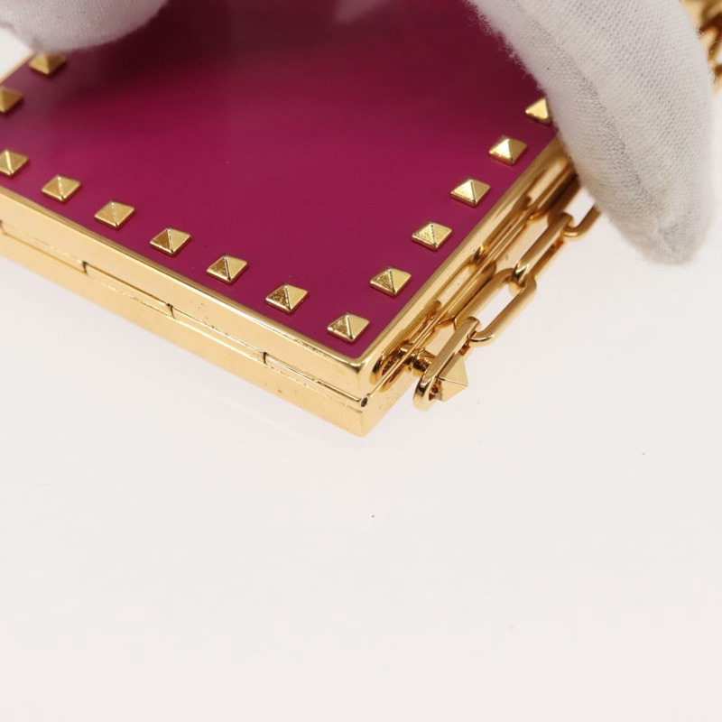 【日本直送】華倫天奴 (VALENTINO) 口紅收納化妝包 金屬粉色 正品 BA6885-13