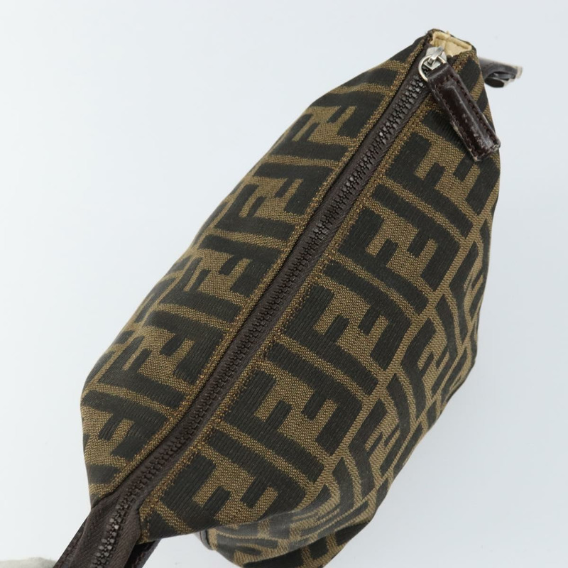 【日本直送】FENDI Zucca帆布化妝包 黑色棕色 正品 ar13759-8